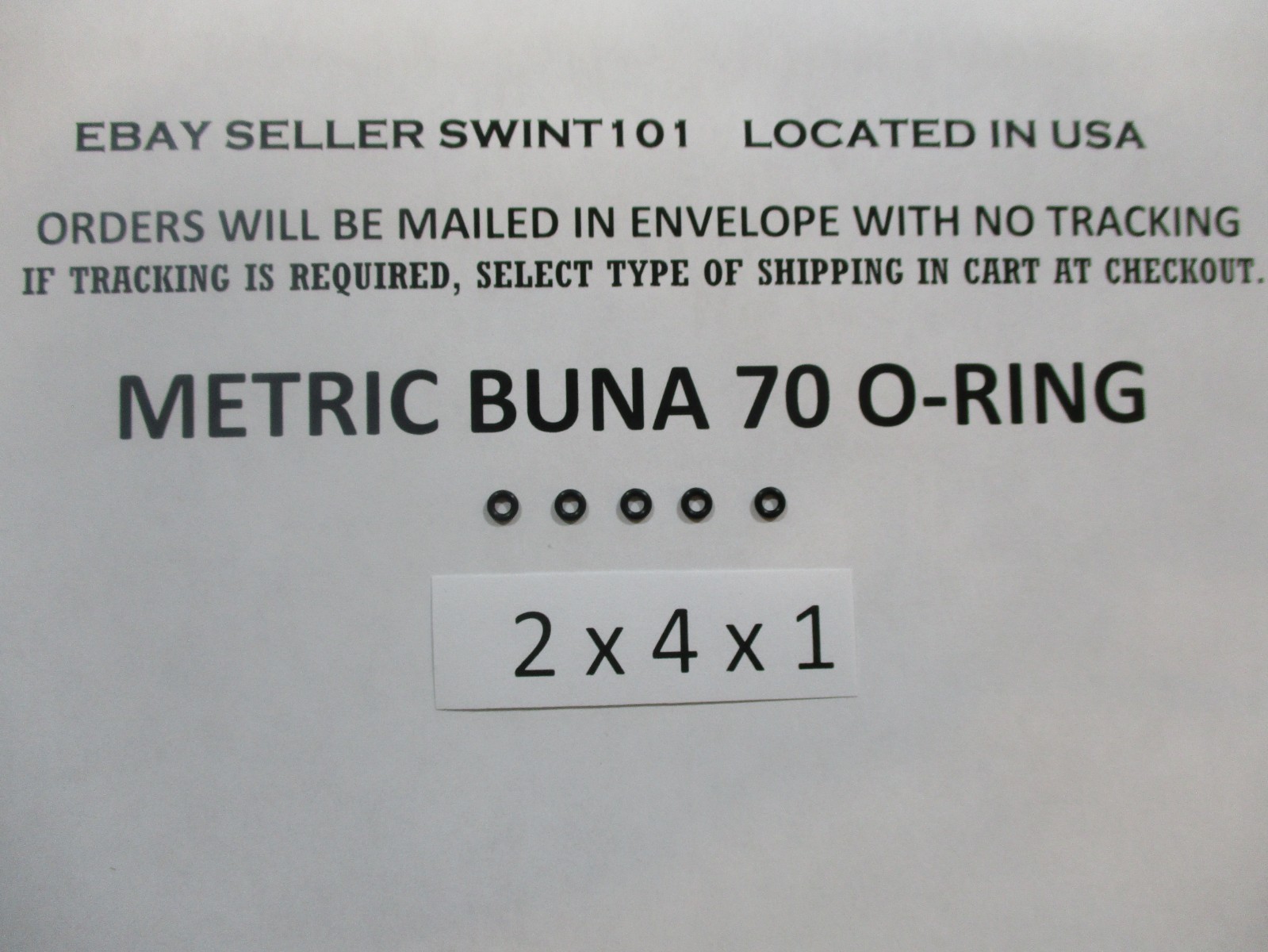 2mm ID x 4mm OD x 1mm thick O-ring. Buna-70. Quan 5..