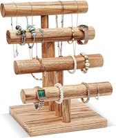 Procase 4 Etagen T-Form Holz Armbandhalter Schmuckhalter Uhren