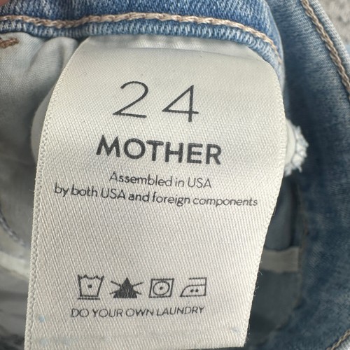 Jeans MOTHER The Hustler sfilacciati alla caviglia taglia 24x25 lavaggio chiaro denim vita alta - Foto 5 di 11