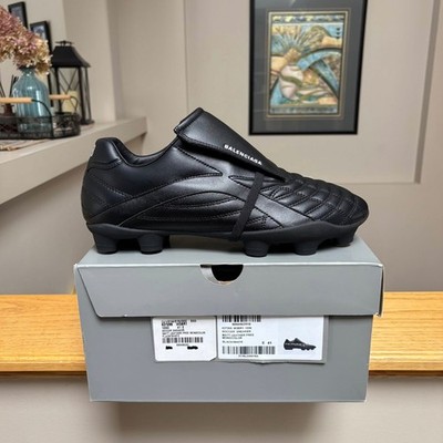 Balenciaga Soccer Black Leather Sneakers - 41 EU / 8 US - $950 - Authentic - New