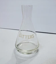 Vintage Glass BITTERS Cocktail Maker Erlenmeyer Flask Beaker Style Barware 4 oz.
