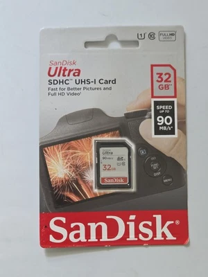 Brand New SanDisk Ultra 32GB Class 10 SDHC Memory Card - (SDSDUNR-032G-GN6IN) - Image 1 of 2