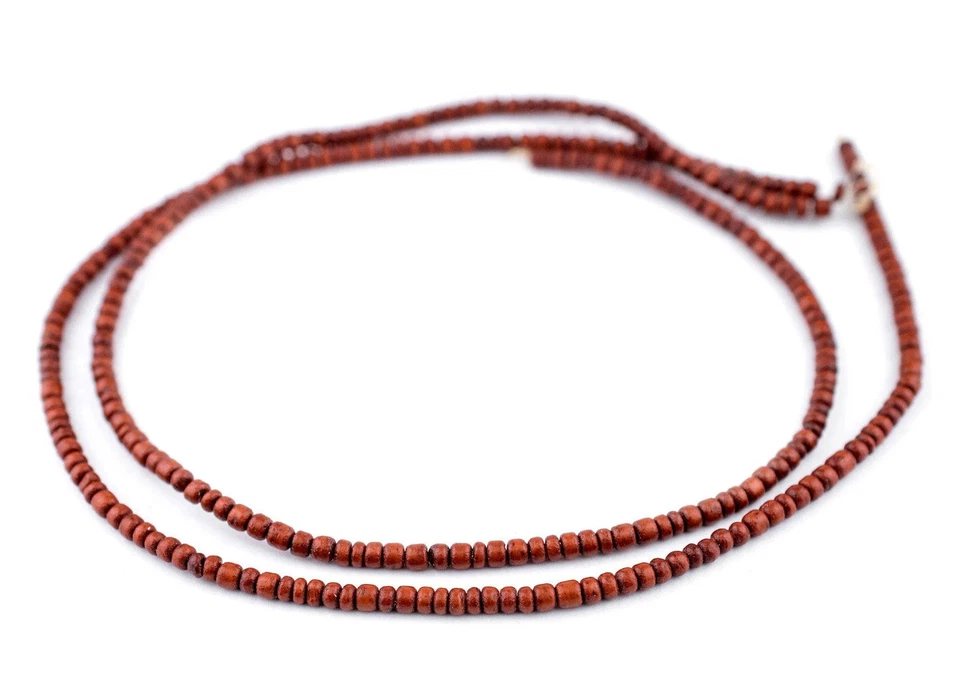 Brown Natural Coconut Beads 4mm Seed Wood 16 Inch Strand - Image 3 of 4