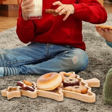 Vassoio da portata per albero di Natale, piatto da antipasto in legno, leggero,