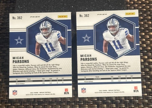 Micah Parsons 2021 Donruss Optic Rated Rookie Prizm RC (15 card mixed RC lot) - Picture 19 of 24