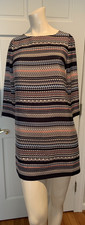 J. Crew Striped Shift Dress Size XS ? Women's Geometric Print 3/4 Sleeve Blue
