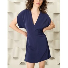 NEW LUXELY Evening Blue Short Sleeve Lush Satin Azalea Mini Dress Size 4