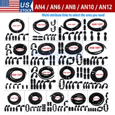Nylon PTFE Fuel Line Hose Fittings Kit 4/6/8/10/12AN E85 Braided 10/16/20/30FT