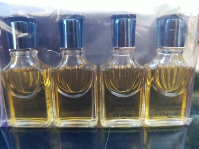 Lot of 4 VINTAGE Shalimar Guerlain Paris Parfum De Toilette Mini .25oz / 7.5ml 