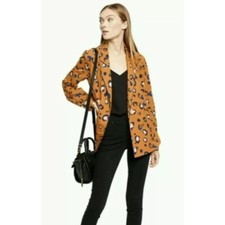 Phillip Lim 3.1 Leopard Print Lightweight Double Breast Blazer Womens Size Xs