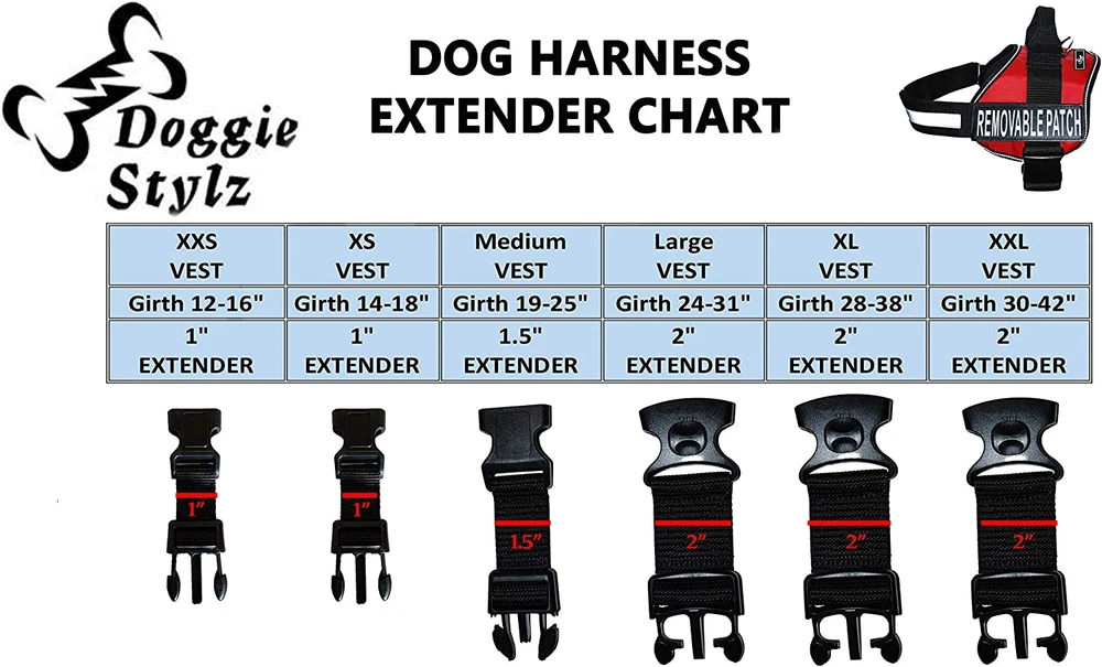 Dog Harness Girth Strap Extender – Compatible with Doggie Stylz Harnesses Only Dog Harness Girth Strap Extender – Compatible with Doggie Stylz Harnesses Only