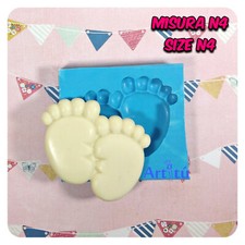 Stampo in silicone piedini uniti neonato misura n4 per decorazioni bomboniere