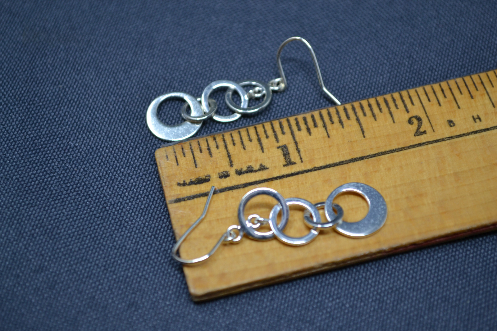 Circle Hoop Loop Dangle Ringlet Sterling Silver E… - image 4