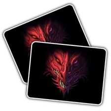2x Vinyl Sticker Head Angry Red Dragon #60595