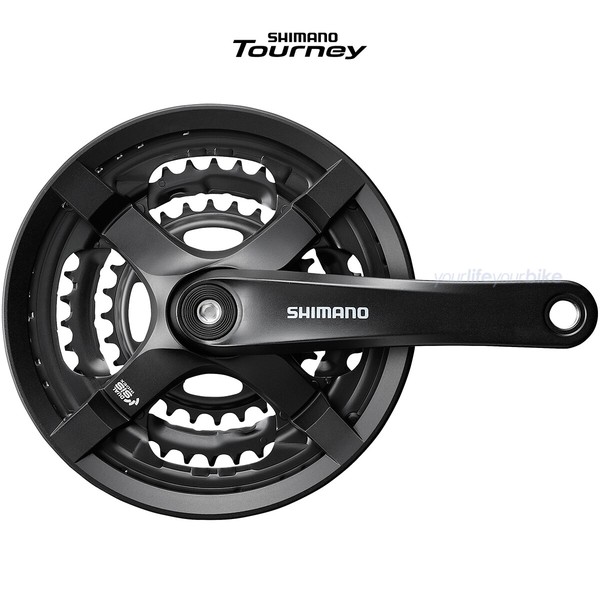 Shimano Tourney FC-TY501 Kurbel Garnitur 3-Fach 28-38-48 ZäH. 6/7/8-Fach Fahrrad-image