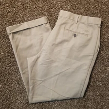 Dockers Relaxed Fit Khaki Pleated Casual Dress Pants Beige - Mens Size 38x32