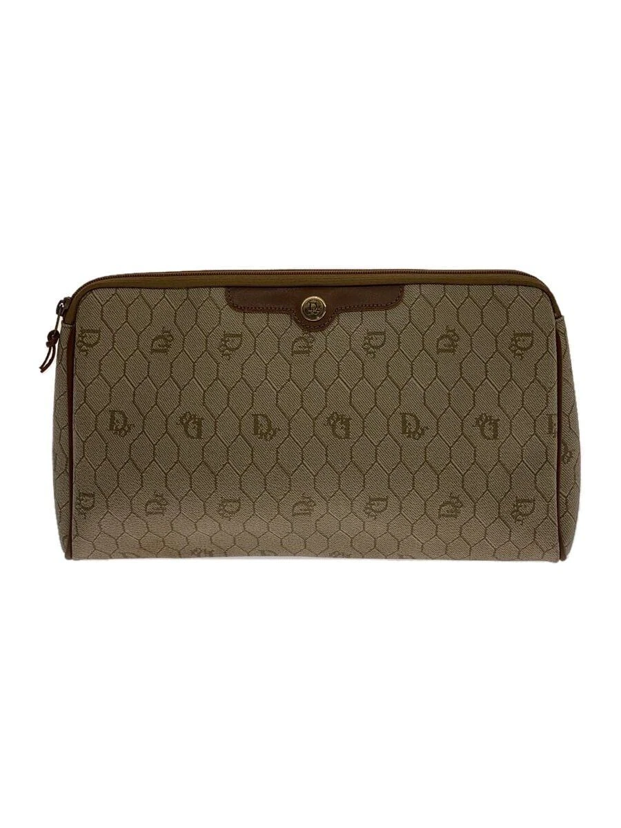 Sac pochette Christian Dior cuir beige motif complet occasion
