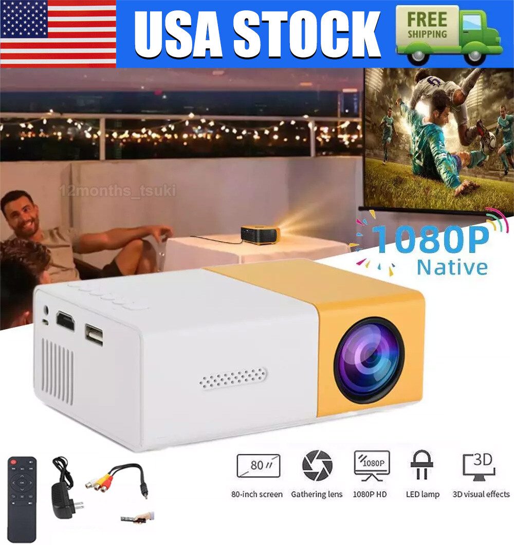Portable Mini Projector 1080P LED Home Office Theater Cinema For Android iPhone-image