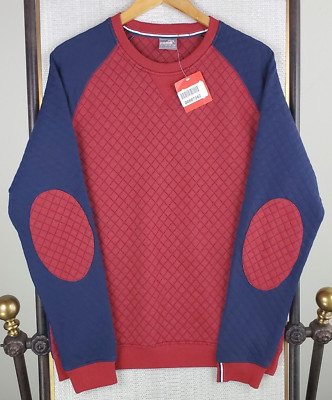$98 NEW PUMA Size Medium Quilted Crew Neck Cotton/Poly Sweatshirt Size Mens Golf