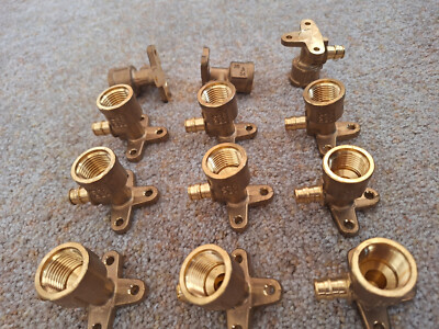 Uponor 4233850 Brass Drop Ear Elbow, 3/8'' ProPex X 1/2'' NPT, Lot of 12