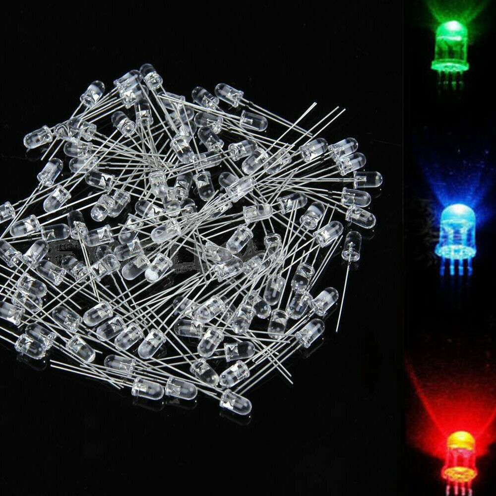 100 Pezzi LED RGB 5mm Catodo Comune - Diodi Tricolore Per Progetti Arduino E PCB