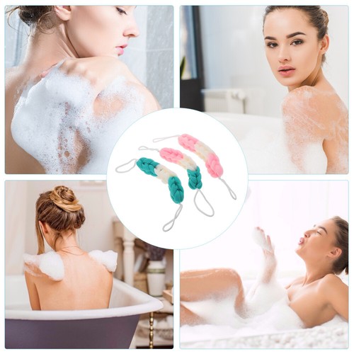 3 Pcs Loufa Puff Scrubber Bath Towel Man Body Loofah Exfoliating Back - Bild 6 von 12