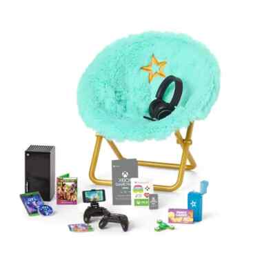 American Girl Xbox Gaming Set Chair and Accessories for dolls New in Box