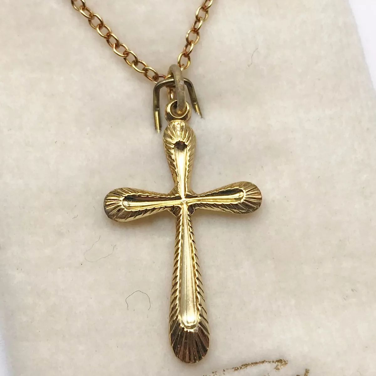 Vintage gold 2024 cross necklace