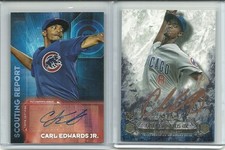 Carl Edwards JR Topps Tier One On Card Gold INK RC Auto/25 Rookie 2 CUBS Cards