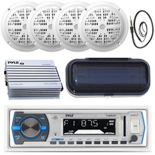 PLMRB29W Boat Marine MP3 USB Stereo Radio Receiver w/ 4x Speakers 400Watt Amp
