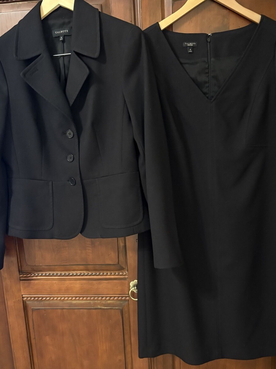 ❤️❤️$378Classic Talbots 2Pc Solid Brown Sheath Dr… - image 1