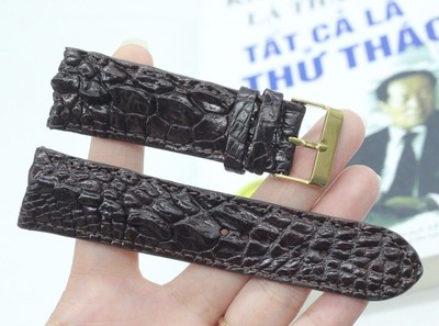 Brown Genuine Hornback Alligator Leather Watch Strap Quick Release For Men's