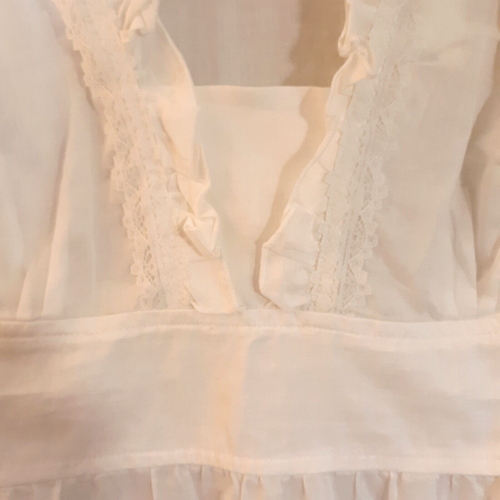 New York & Co Top Sz 4 White Sleeveless Ruffle V-Neck Lace Light 100% Cotton NWT - Picture 3 of 12