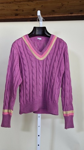 Paul Smith Vintage Magenta Cable Knit V 