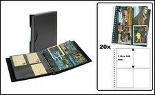 Lindner SRSPK 814 Postcard Album SRS + 20x Sleeves 2-Part Division + Cassette