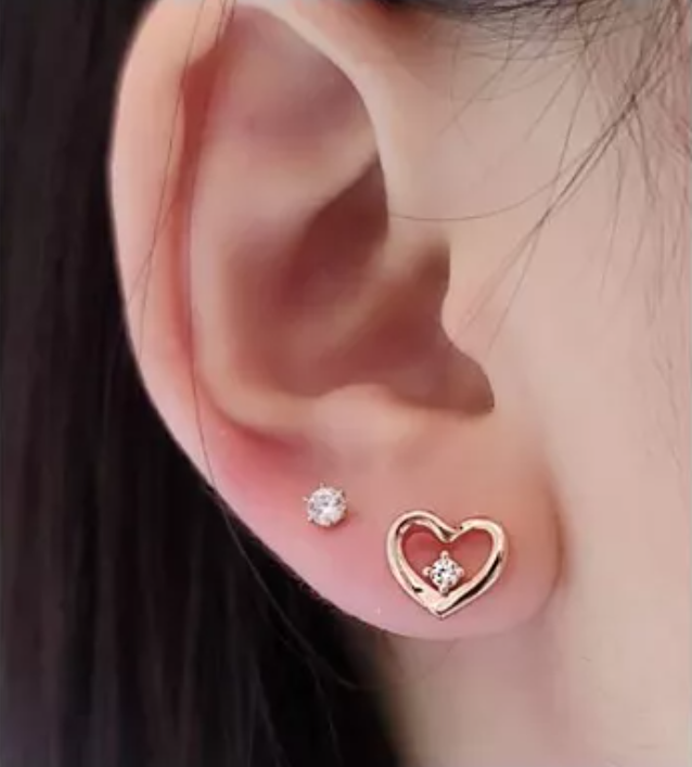 ◆STONEHENgE◆ Silver Heart Cubic Earrings StoneHenge Silver Heart Earrings SC1430 Silver 925 Cubic