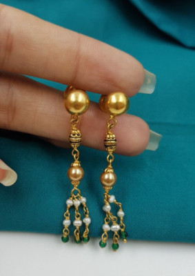 Artisan Detachable 22K Gold Earring Peral Beads Dangle Earring Black Friday Sale