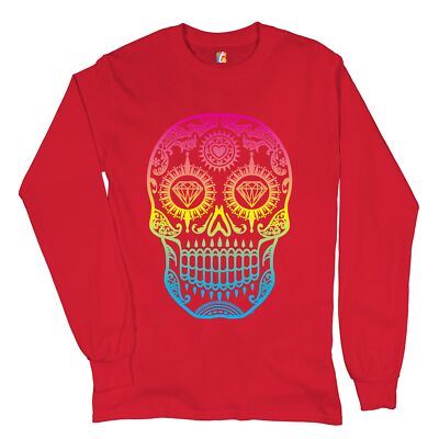 Sugar Skull Calavera Diamond Eyes Long Sleeve T-shirt Day of the Dead
