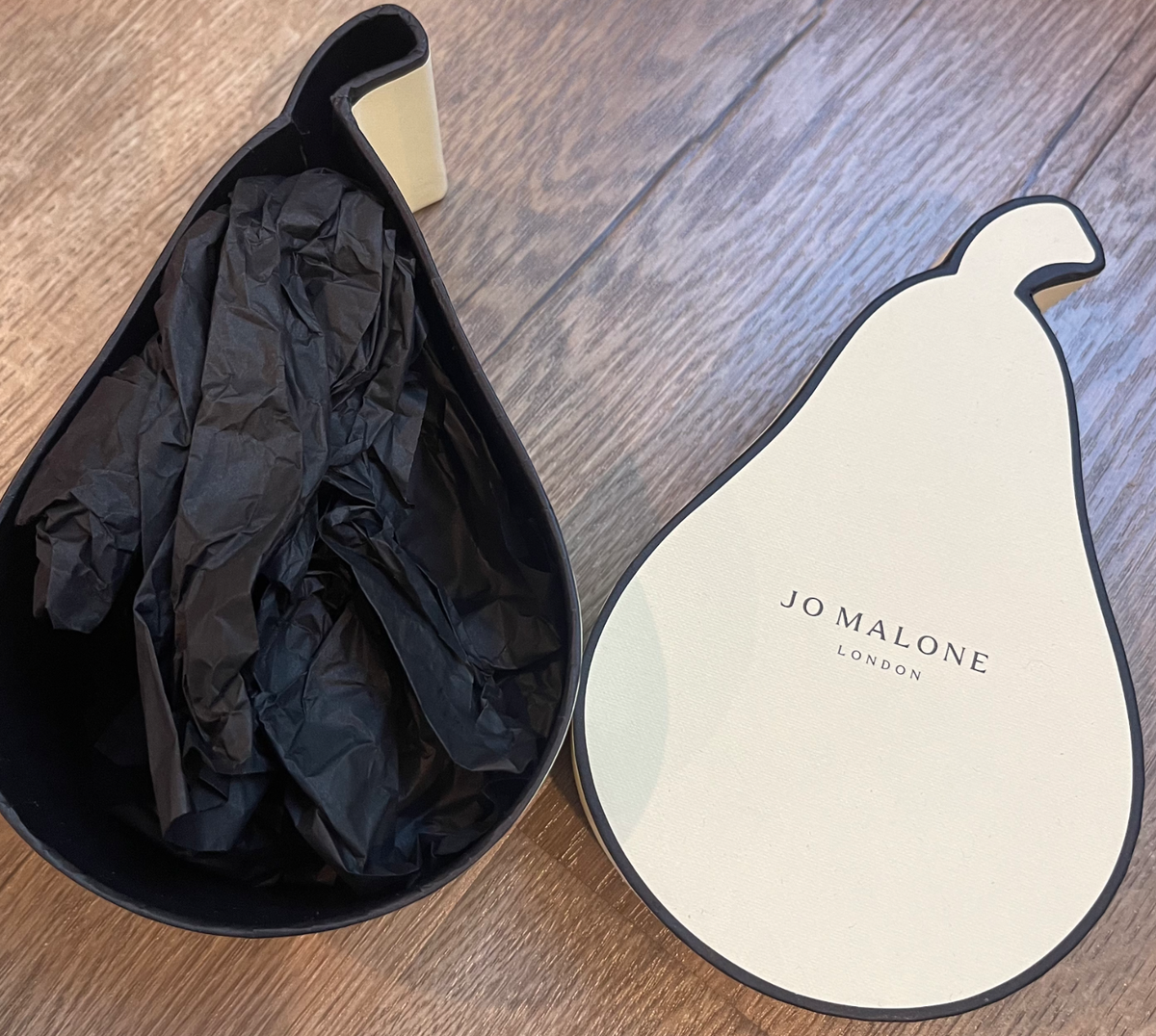 New JO MALONE Pear shaped empty Gift box with tissue paper inside