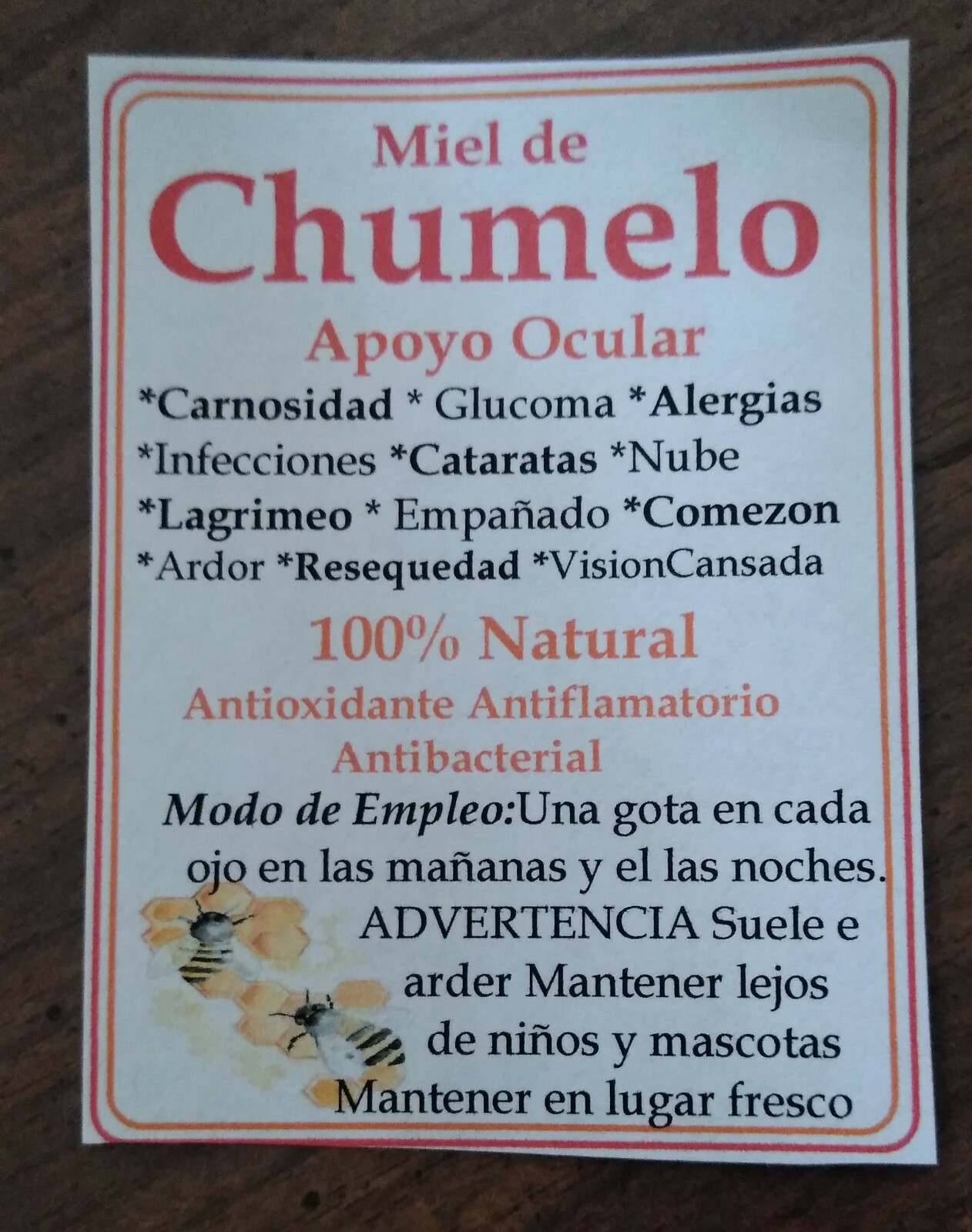 Miel de chumelo chumelito gotas para ojos 1 botella hierbas mexicanas