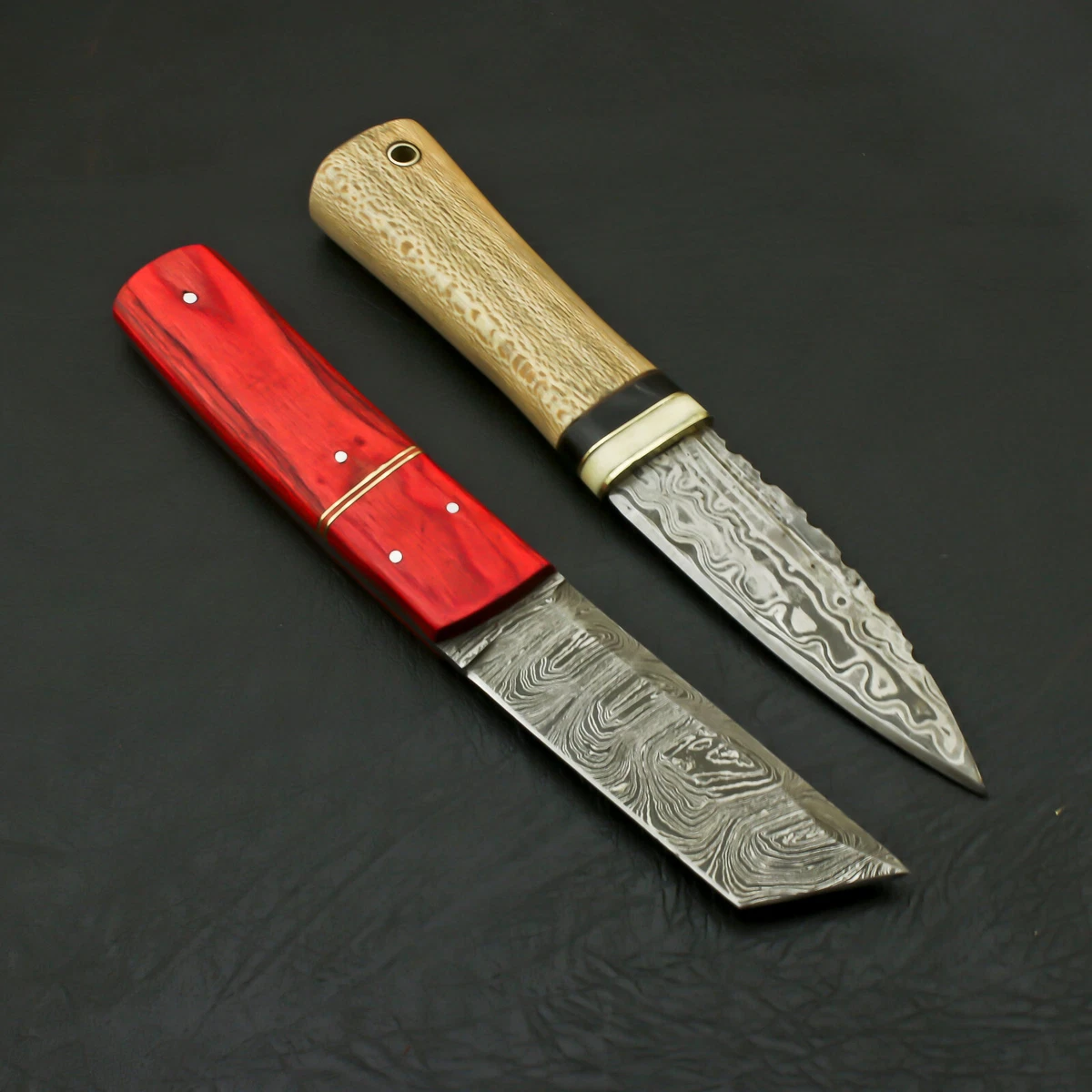 LOT OF 2 Custom Handmade Damascus Steel Sgian Dubh Scottish Dirk