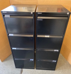 Black Bisley 4 Drawer Filing Cabinet Storage Unit 2 Available Ebay