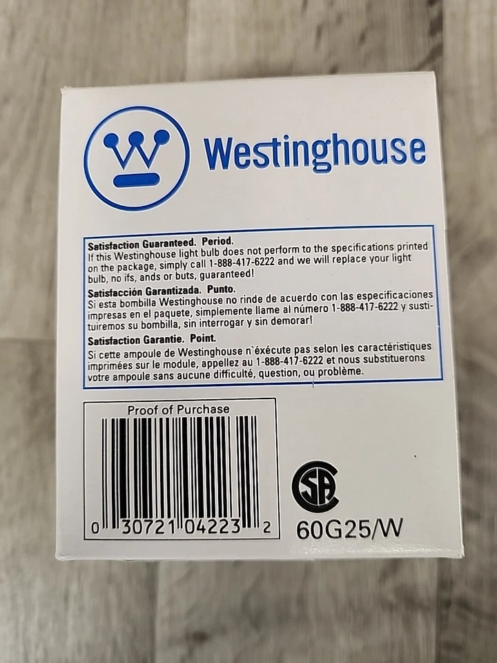Westinghouse 60W 130V Commercial Service WHITE Lightbulb - Image 4 of 4