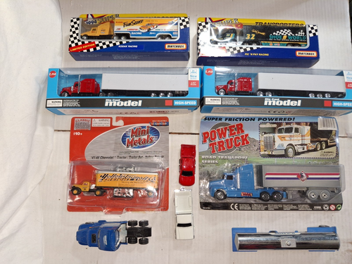 Lot of 10 Semi Truck/Trailer with 2 Pickups Most New In Package 1/87 Scale