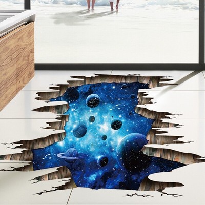 3D Wall Stickers Space Galaxy Planets Wall Mural Photo Wall paper Floor Sticker