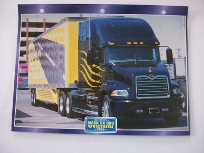 CARTE FICHE CAMION TRACTEUR CAPOT MACK CX 600 VISION 2000