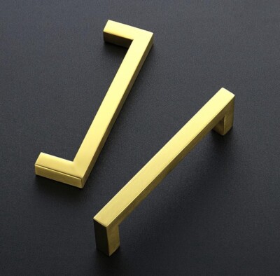 Ravine Cabinet Pulls Drawer Pulls 5  Brushed Brass Square Pulls 19 Handles New