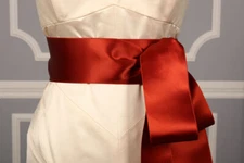 Rust Ribbon Sash Belt Double Faced Swiss Satin Bridal for Wedding Dress Gown