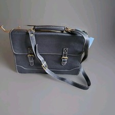 Pebble Leather Satchel Briefcase vintage "Medallion "