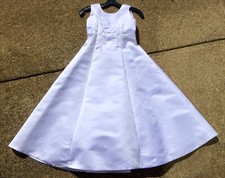 EDEN BRIDAL PRINCESS Party WHITE Gown EMBROIDERED Formal Bridesmaid Dress Sz8